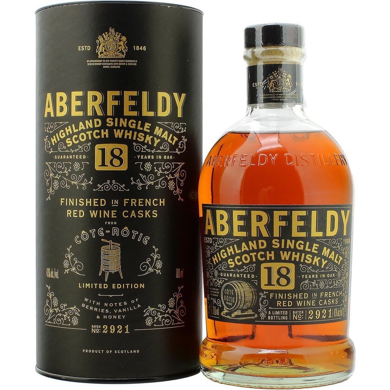 Aberfeldy 18 Years Old Single Malt Scotch Finished In French Red Wine Casks