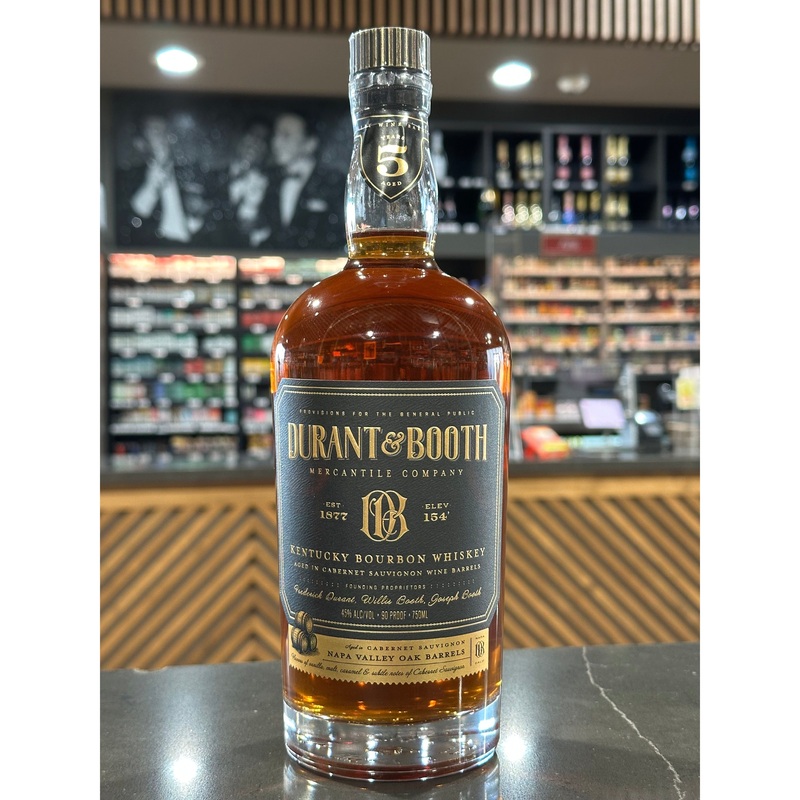 Durant & Booth Kentucky Straight Bourbon Whiskey Aged in Napa Valley Oak Barrels