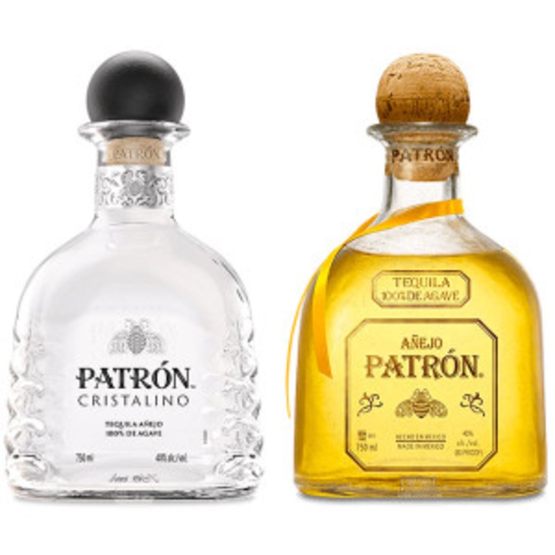 Patron 2-Bottle Bundle – Cristalino Aejo & Aejo Tequila 750ml