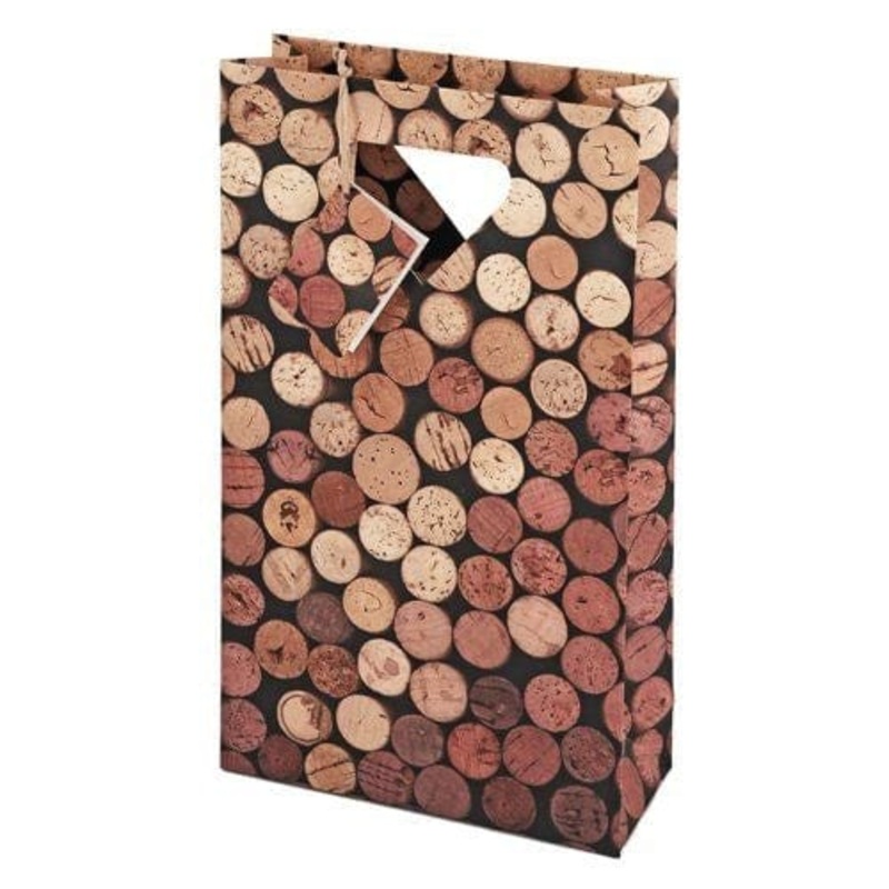 2 BOTTLE CORKS WINE BAG