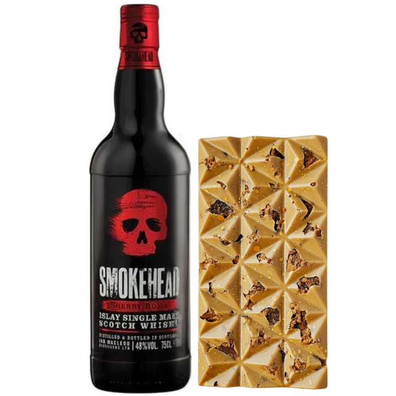 Smokehead Sherry Bomb + Blondie Fudge Chocolate Pairing