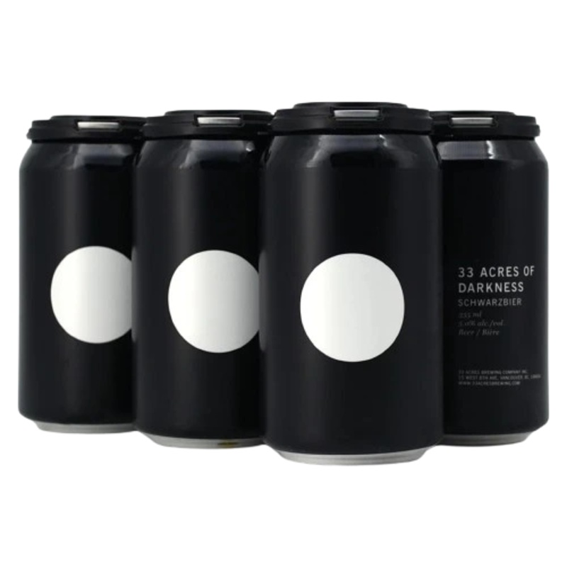 33 ACRES DARKNESS SCHWARZBIER 355ML 6PK CAN @ MacTaggart Ridge [1030453]