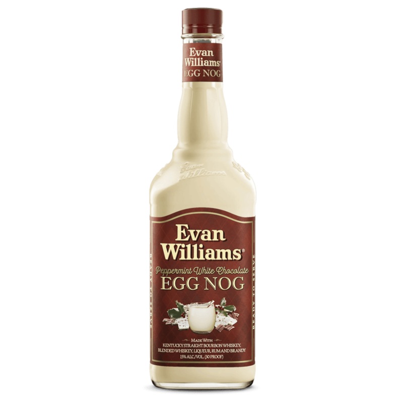 EVAN WILLIAMS WHITE CHOCOLATE PEPPERMINT EGG NOG 750ML