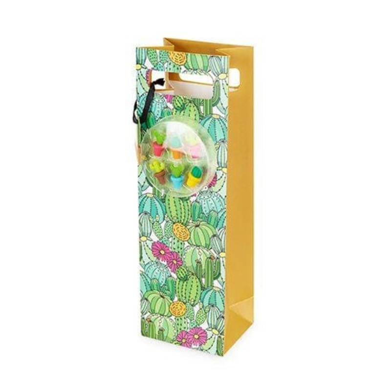 CACTUS BAG WITH MARKERS IN CIRCULAR CASE