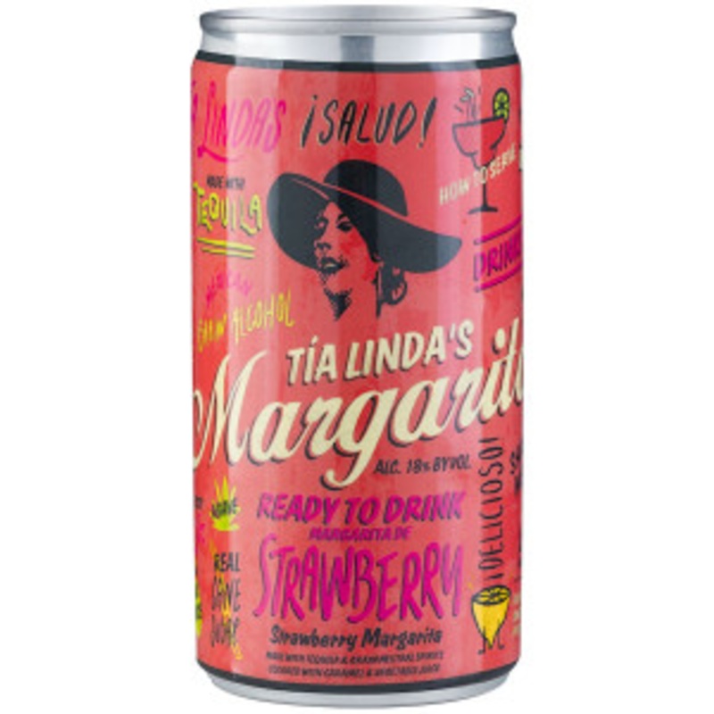 Tia Linda’s Strawberry Margarita Cocktail Ready-To-Drink 4-Pack 200ml Cans