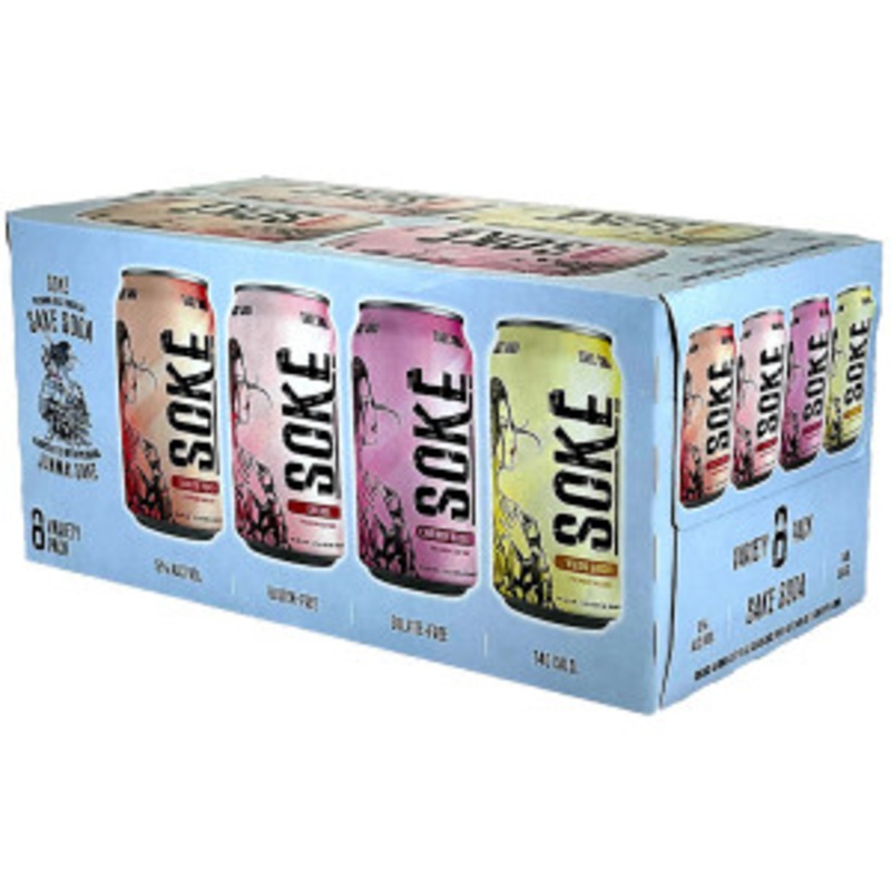 Soke Premium Junmai Sake Cocktail Variety Pack 12oz 8 Pack Cans