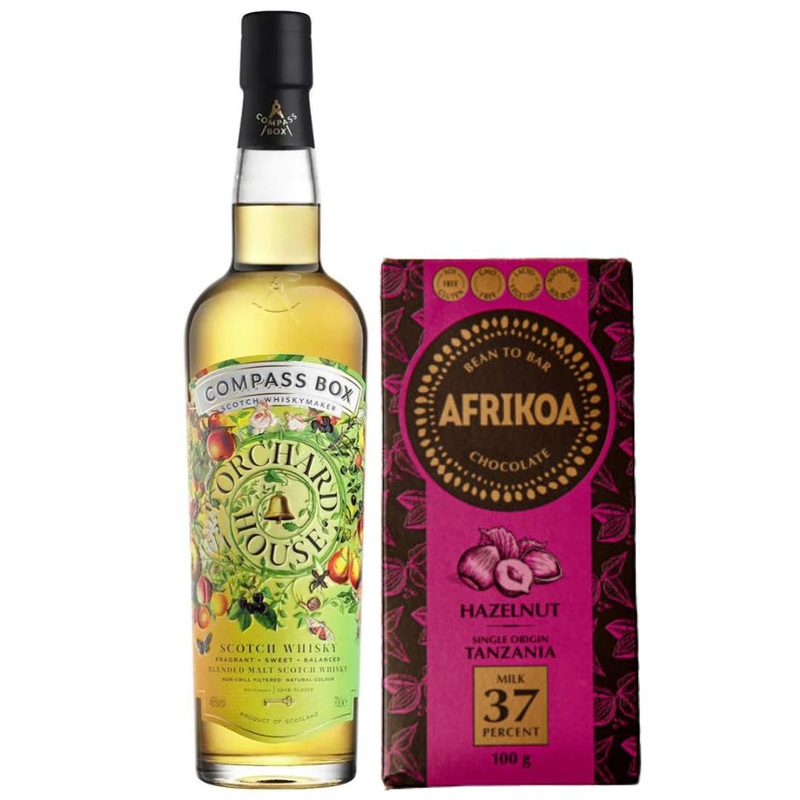 Compass Box Orchard House + Hazelnut Milk Chocolate Pairing