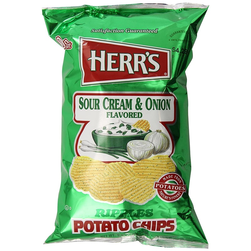 HERR’S SOUR CREAM & ONION RIPPLE CHIPS