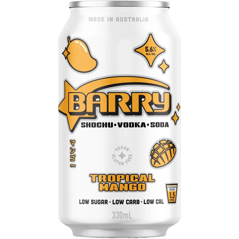 Barry Tropical Mango 330ml|Pack (4)|Case (16)