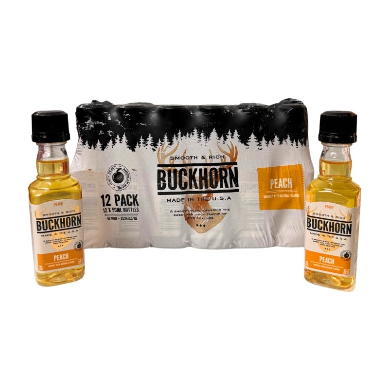 Buckhorn Peach Whiskey Shooters 12 x 50mL