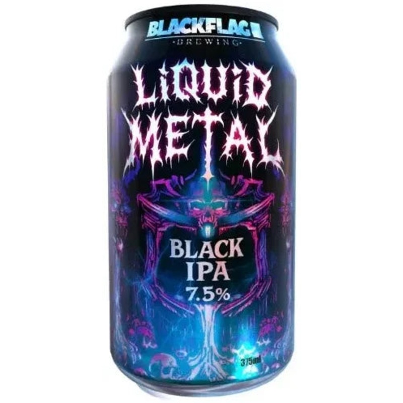 Blackflag Brewing Liquid Metal Black IPA 7.5% 16 Pack Cans 375ml