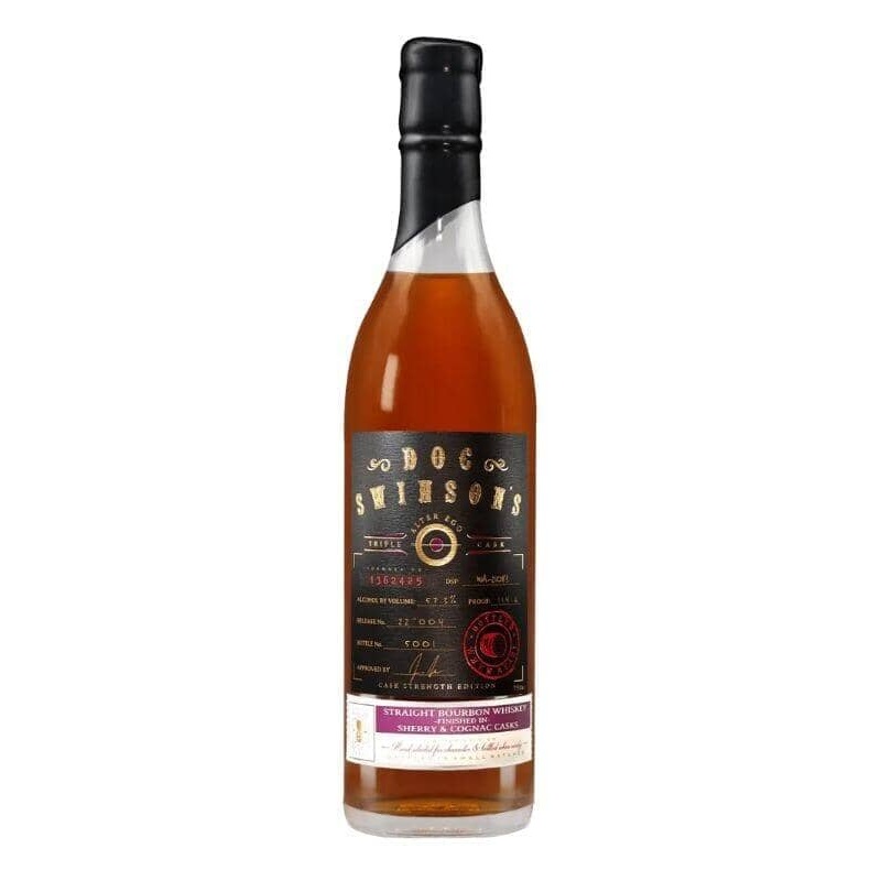 Doc Swinson’s Alter Ego Triple Cask High Proof Straight Bourbon Whiskey Finished in Sherry & Cognac Casks