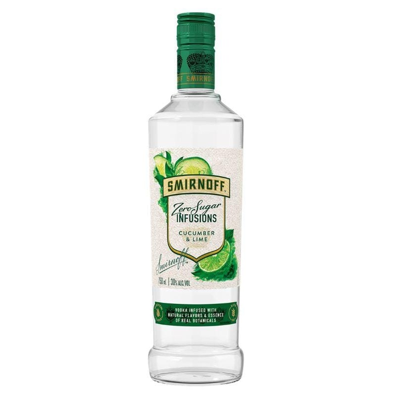 Smirnoff Zero Sugar Infusions Cucumber and Lime Vodka 750mL