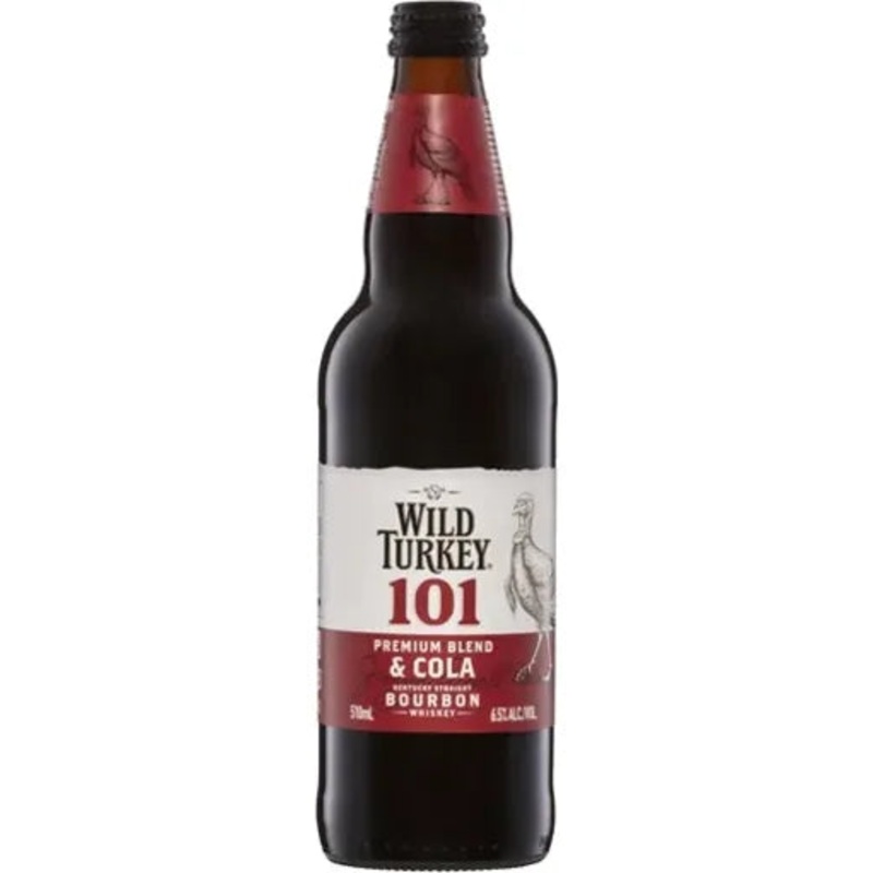 Wild Turkey 101 & Cola 6.5% 12 Pack Bottles 510ml