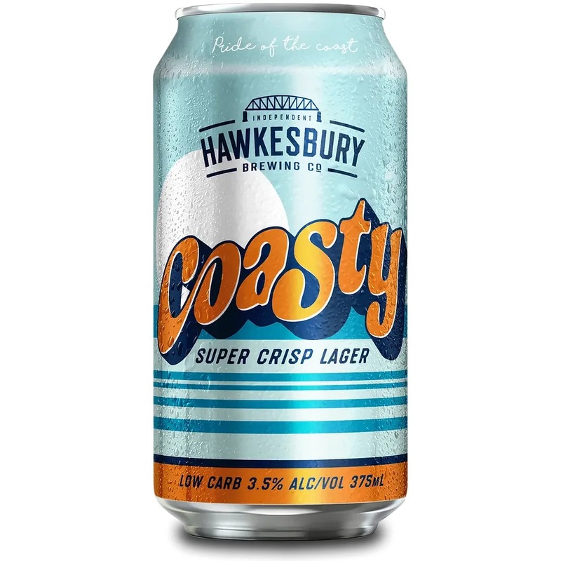 Hawkesbury Brewing Co Coasty Lager 24 Pack Cans 375ml