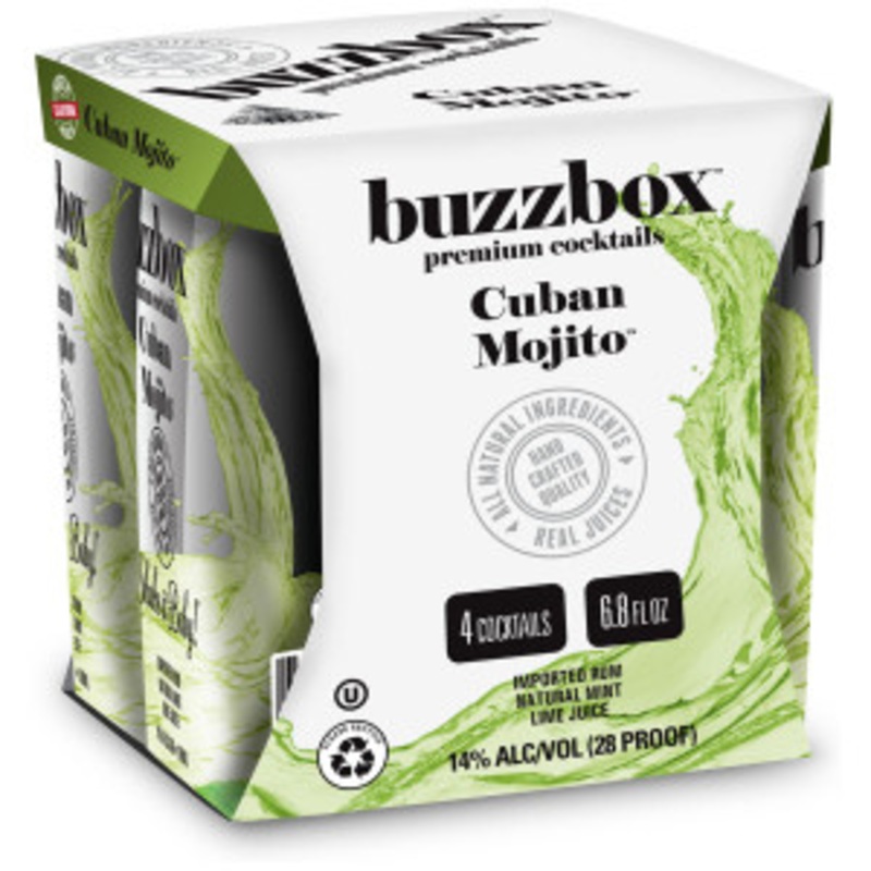 Buzzbox Cuban Mojito Cocktails 200ml 4 Pack