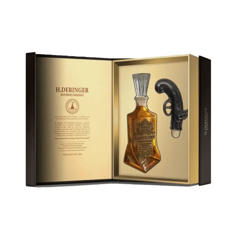 H Deringer Bourbon Whiskey W/ Gun Stopper 750mL