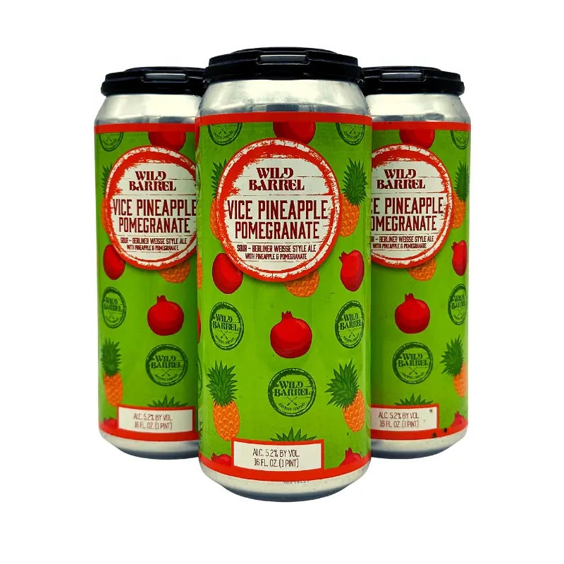 Wild Barrel Brewing Vice Pineapple Pomegranate Sour Fruited Berliner Weisse 4-Pack