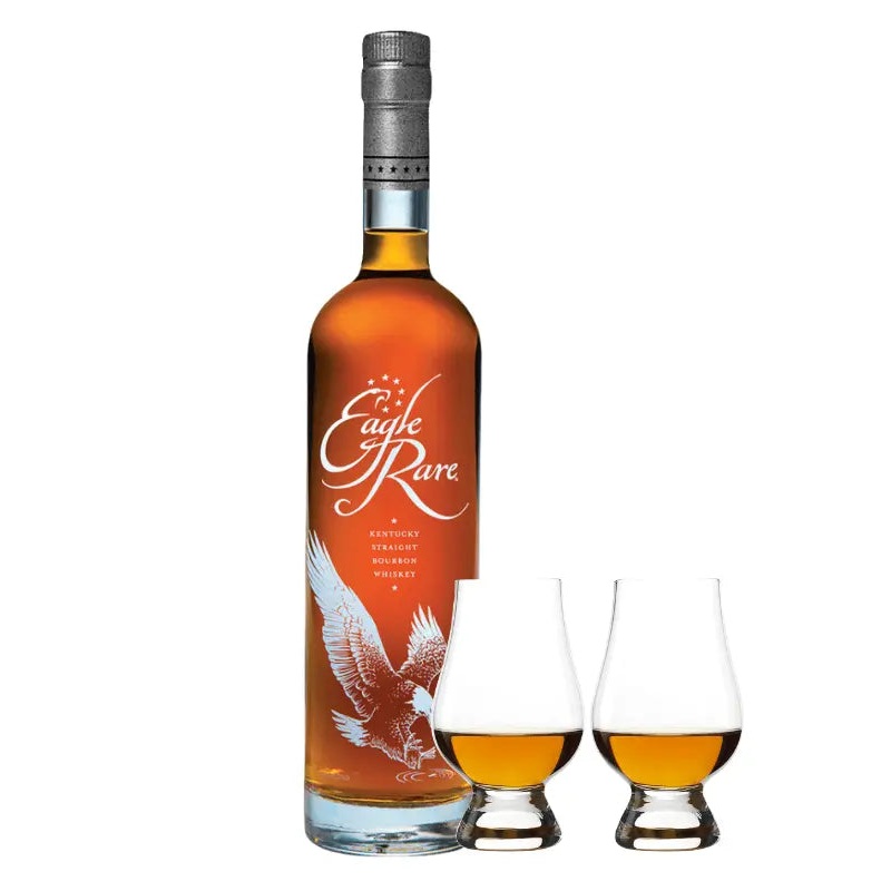 Eagle Rare 10 Year Bourbon Whiskey & Glencairn Set Bundle