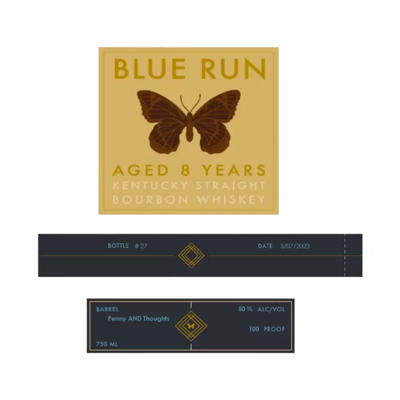 Blue Run Penny and Thoughts 8 Year Straight Bourbon 750mL