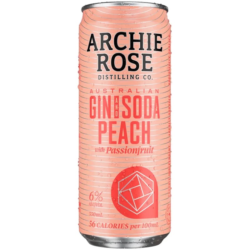 Archie Rose Distilling Co. Straight Dry Gin & Peach Soda With Passionfruit 330ml