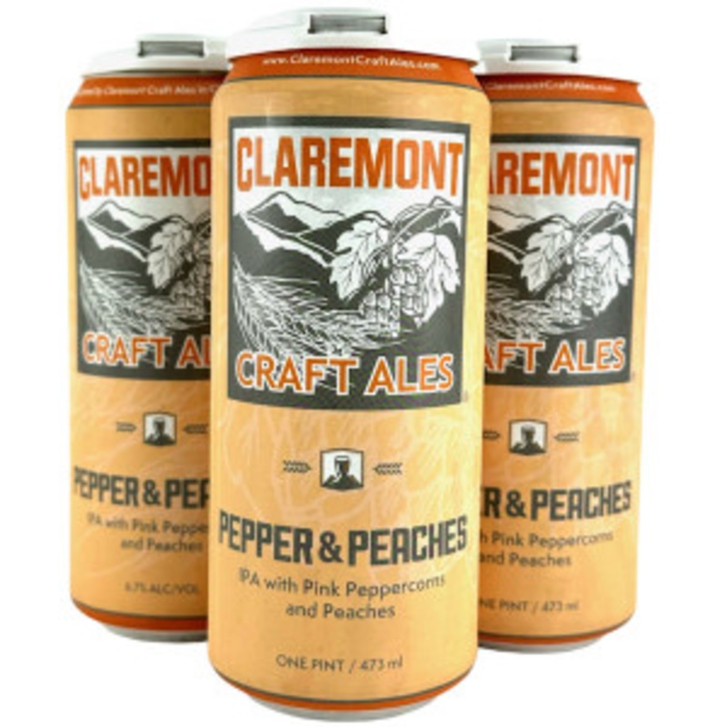 Claremont Craft Ales Pepper & Peaches IPA 16oz 4 Pack Cans
