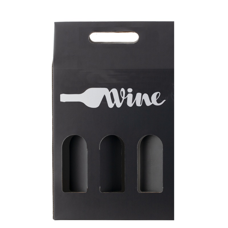 3 Bottle Wine Gift Box – Black