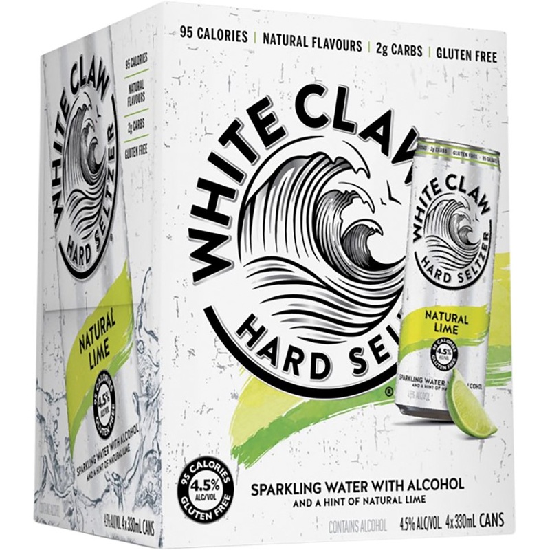 White Claw Natural Lime 4 Pack 33cl Can