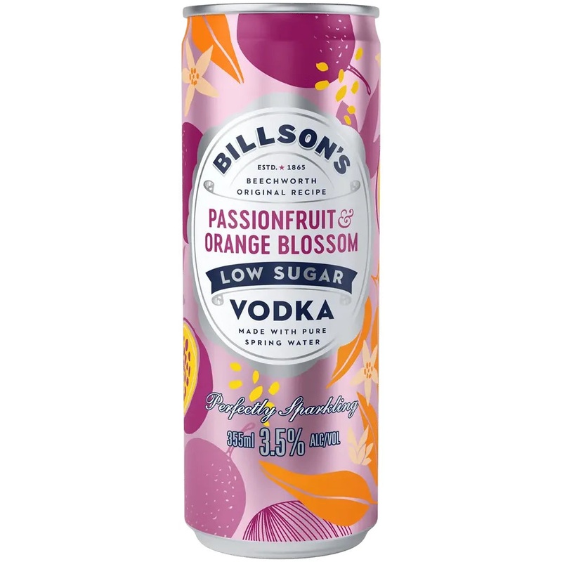 Billson’s Vodka Passionfruit Orange Blossom Low Sugar 355ml