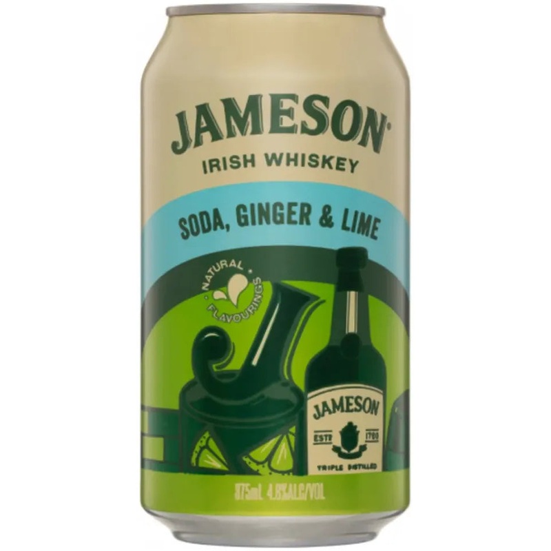 Jameson Irish Whiskey With Soda, Ginger & Lime 375ml