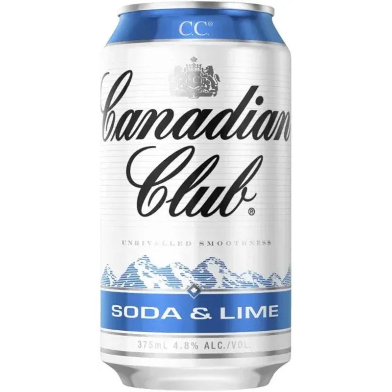 Canadian Club Soda & Lime 24 Pack 4.8% Cans 375ml