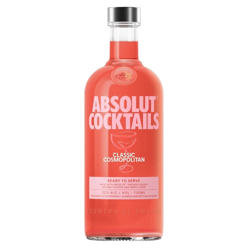 Absolut Vodka Cocktails Classic Cosmopolitan 750mL