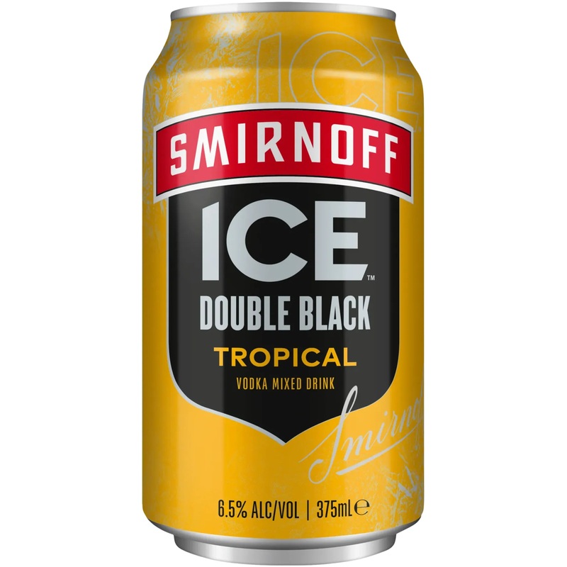 Smirnoff Ice Tropical Double Black 6.5% 6×4 Pack 375ml